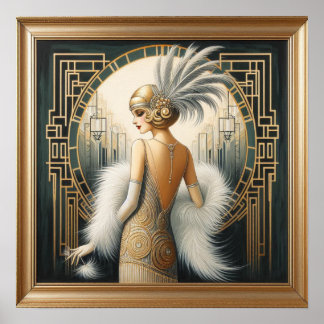 Poster Senhora da Palavra Deco de Arte Elegante, Quadro I
