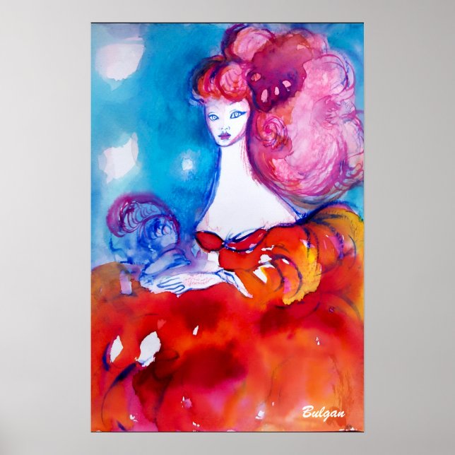 POSTER SENHORA DE VERMELHO , (Frente)