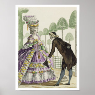 Poster Senhora em passeios de um vestido do Lilac nos