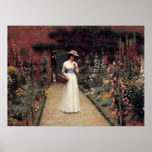 Poster Senhora em um jardim - Edmund Blair Leighton