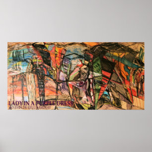 Pôster Senhora em um vestido roxo