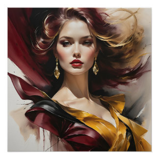 Pôster Senhora em vermelho 2