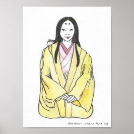 Poster Senhora Fujiwara - Antiga Moda Histórica Japonesa