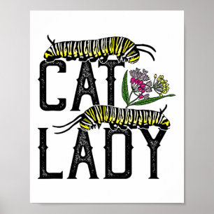 Poster Senhora Gato - Borboleta Monarca Engraçada