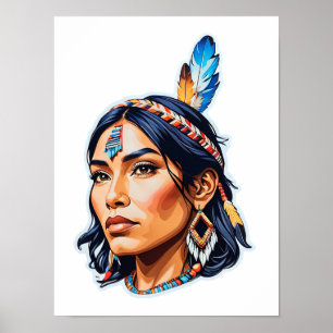 Poster Senhora Indígena Americana