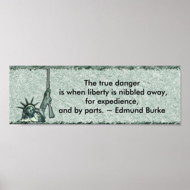 PÔSTER SENHORA LIBERDADE - BUMPER STICKER - EDMUND BURKE  (Frente)