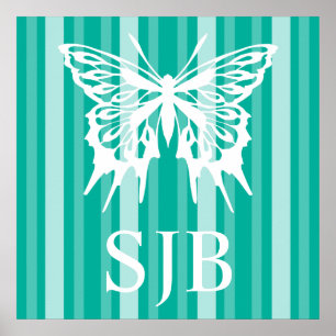 Pôster Senhora Listra do Victorian do Aqua com borboleta