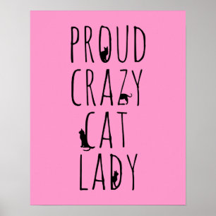 Poster Senhora louca orgulhosa do gato