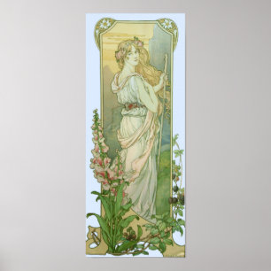 Pôster Senhora loura no branco