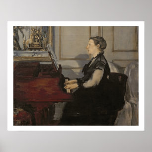 Poster Senhora Manet no piano, 1868 de Manet  