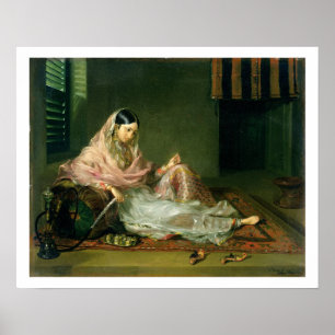 Pôster Senhora muçulmana Reclining, 1789 (óleo em canva