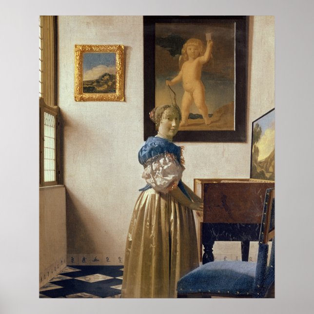 Pôster Senhora na Virginal, c.1672-73 (Frente)