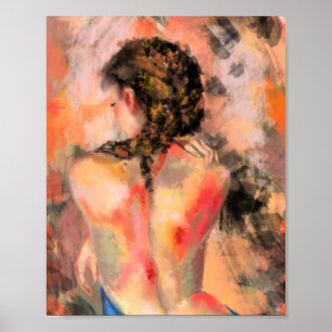 Poster Senhora Quente - Pintura Original do Corpo da Abst