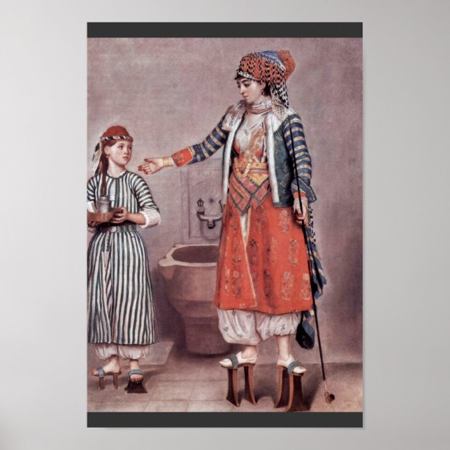 Poster Senhora Turca Com Maid Por Liotard Jean-Ã ‰ Tienne (Frente)