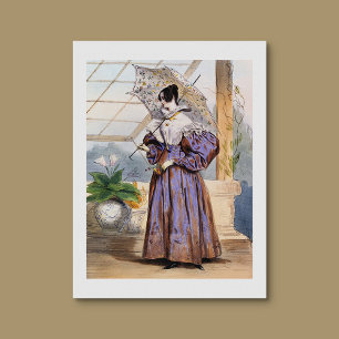 Poster Senhora Vitoriana com Parasol - Arte Jardim Elegan