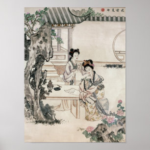 Pôster Senhoras chinesas em um jardim