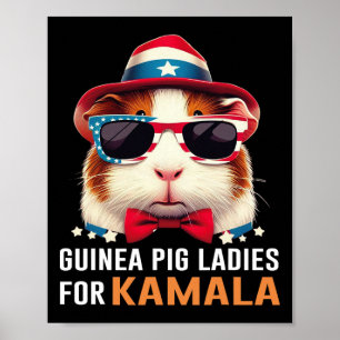 Poster Senhoras De Porcos Para Kamala Funny Cat 2024 Pres