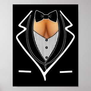 Poster Senhoras Diversas Cleavage Tuxedo Party Mardi Gras