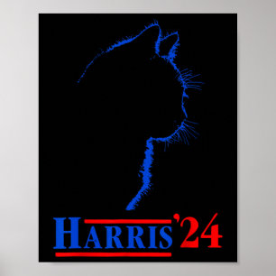 Poster Senhoras Para Kamala Funny Cat 2024 Presidente Kam