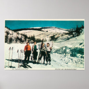Pôster Senhoras SkiingWashington do parque estadual do