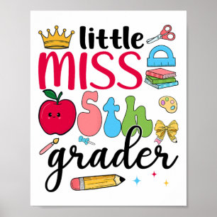 Poster Senhorita do 5º ano quinto dia de aula menina do q