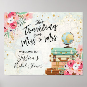 Poster Senhorita do chá de panela do sinal de boas-vinda