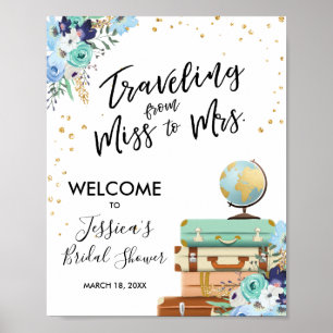 Poster Senhorita do sinal de boas-vindas do chá de panel