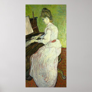 Pôster Senhorita Gachet no piano por Van Gogh