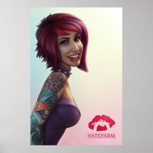 Pôster Senhorita realística da senhora