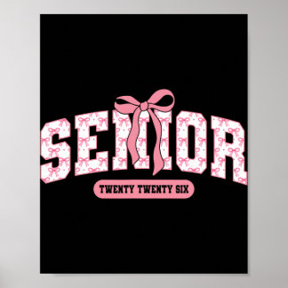 Poster Sênior 2026 Turma De 2026 Coquette Laço Rosa Gradu
