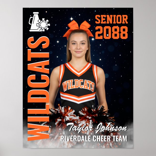 Poster Senior Cheer Team Cheerleader Night Star Photo (Frente)