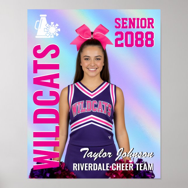 Poster Senior Cheer Team Cheerleader Photo Iridescent (Frente)