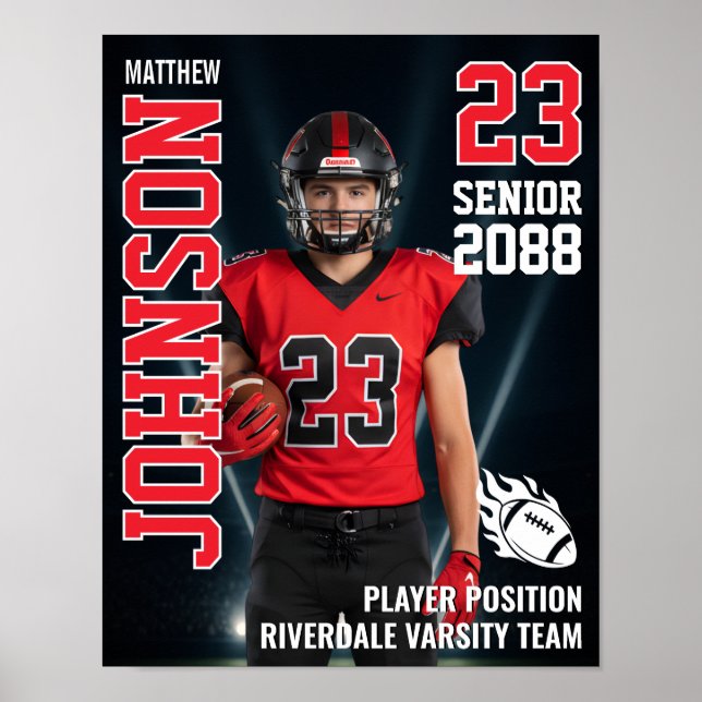 Poster Senior Football Photo Light Background Sports (Frente)