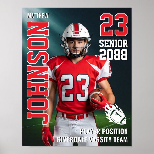 Poster Senior Football Photo Spotlight Background Sports (Frente)