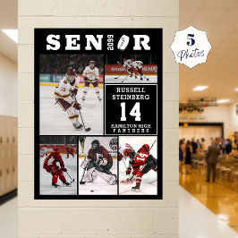 Poster Senior Hockey Player Name Number 5 Photo Collage