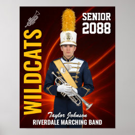 Poster Senior Marching Band Custom Portrait Photo Sports