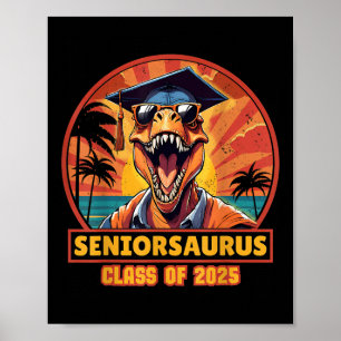 Poster Seniorsaurus Senior Cl de 2025 Dinossauro Engraçad