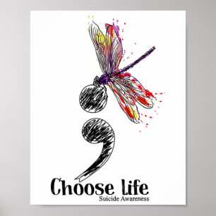 Poster Sensação ao Suicídio Vida Dragonfly Colorida