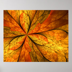 Poster Sensação de outono, Flor Fractal Abstrato moderna