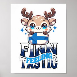 Poster Sensação de uma "Reindeer Cuta Fino-Tástica" Lapla