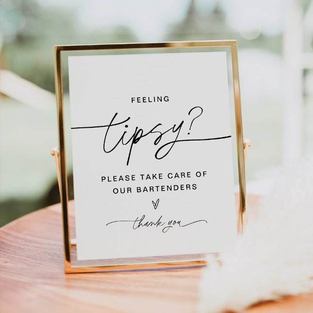 Poster Sensação EVERLEIGH Sinal de Bar Dica, Tip Bartende (Criador carregado)