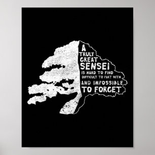 Poster Sensei Tumbler Apreciação Obrigado Karate Teach