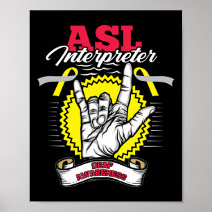 Poster Sensibilização Asl surdez Audição Perda Guerreiro