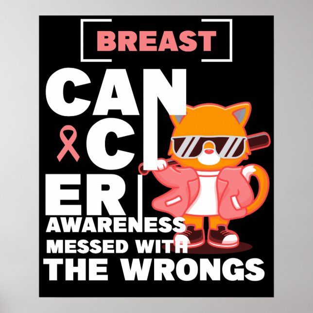 Poster Sensibilização Do Cancer Da Mama Em Combinação Com (Frente)