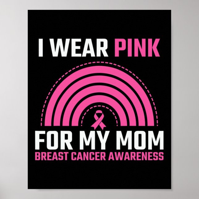 Poster Sensibilização do Cancer de Fita Eu Visto Rosa Par (Frente)