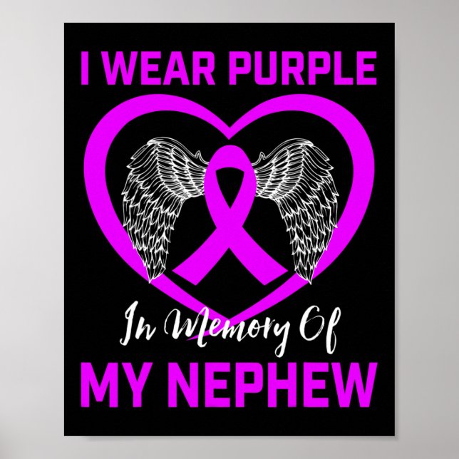 Poster Sensibilização do Câncer de pâncreas Púrpura do Bl (Frente)