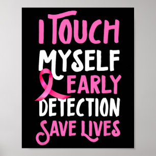 Poster Sensibilização do Cancer Eu Toco Fita Rosa