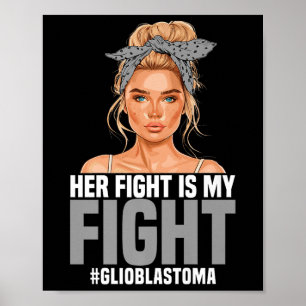 Poster Sensibilização Do Tumor Do Cérebro A Luta Dela É A