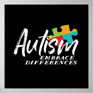 Pôster Sensibilização e suporte do Autismo Aceitam Dife