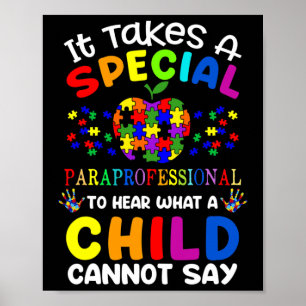 Poster Sensibilização Especial do Autismo Paraprofissiona